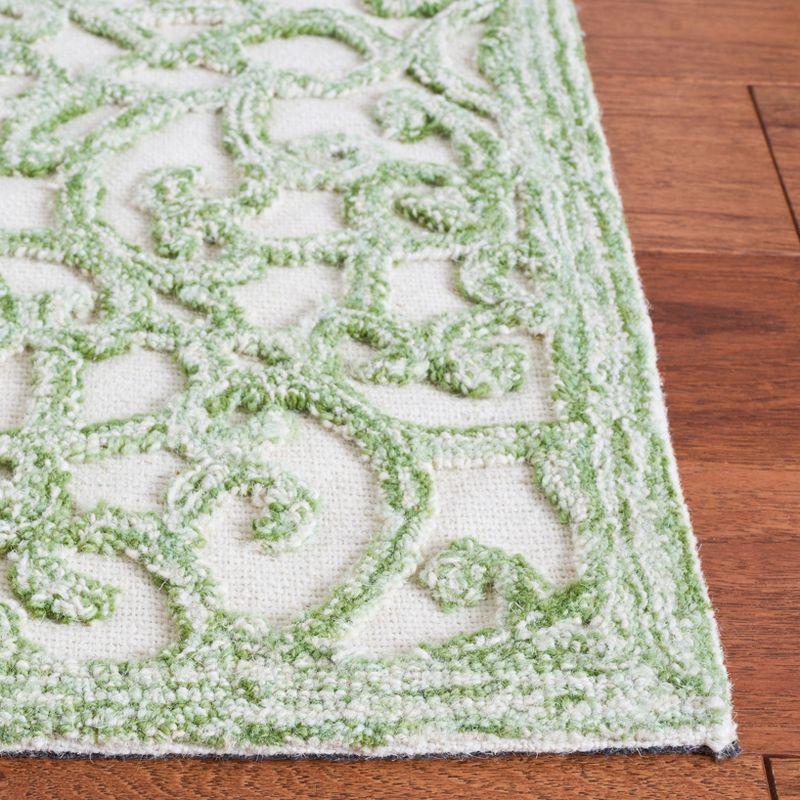 Trace TRC103 Hand Tufted Indoor Area Rug - Ivory/Green - 6'x6' - Safavieh
