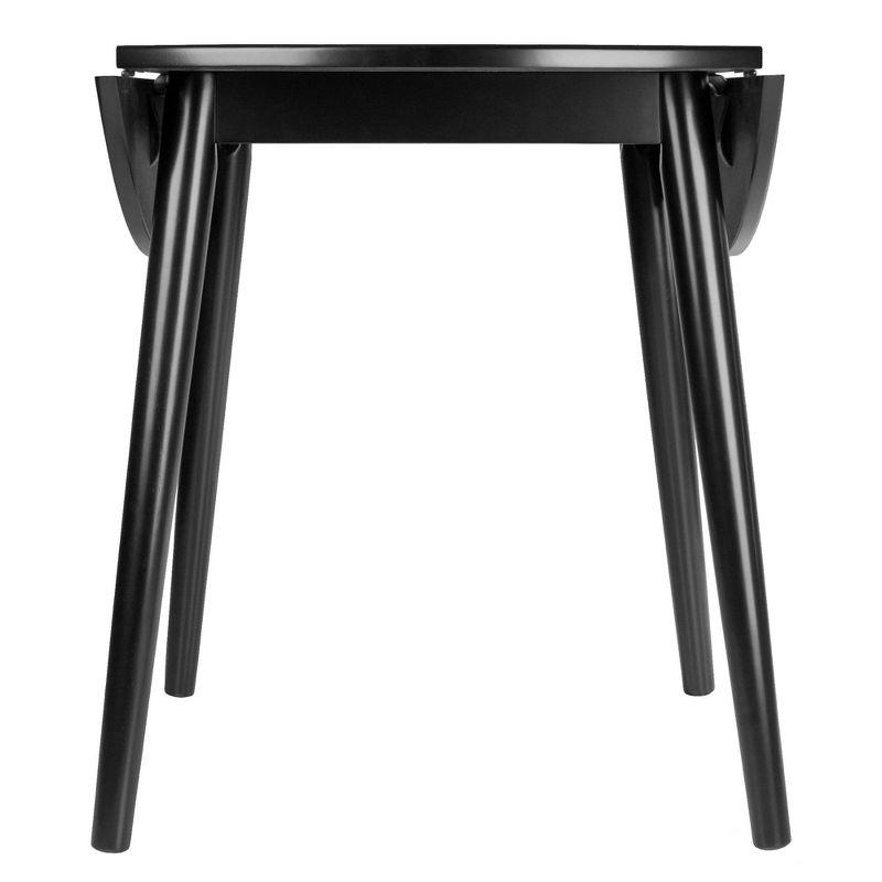 36" Moreno Round Drop Leaf Dining Table Black - Winsome: Space-Saving, Seats 4