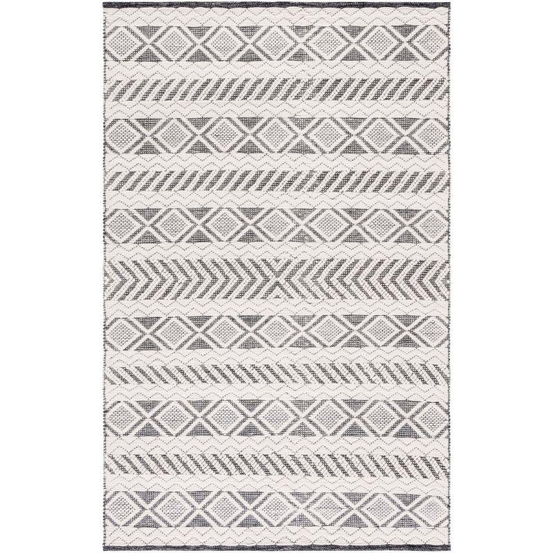 Vermont Hand-Knotted Ivory Wool 5' x 8' Area Rug