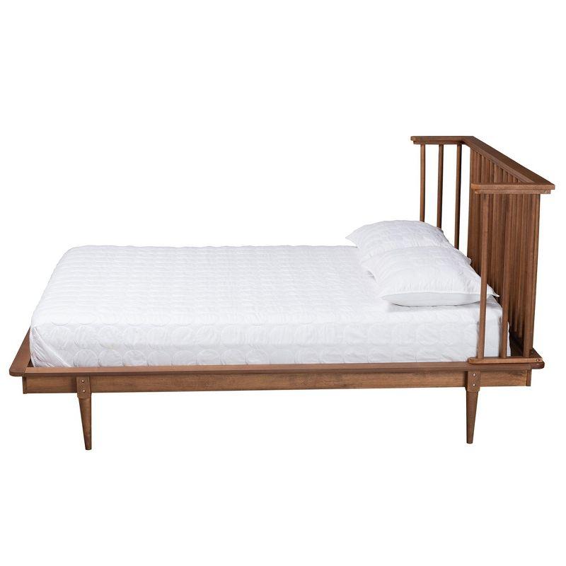 Baxton Studio Flint Mid-Century Modern Ash Walnut Finished Wood Platform Bed