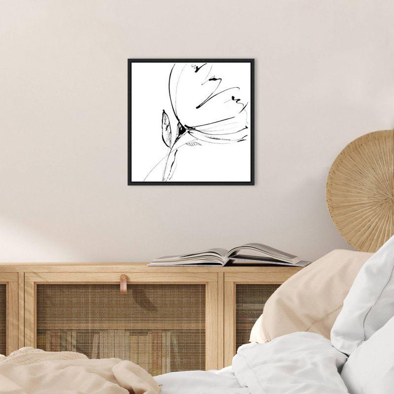 16" x 16" Whisper 1 by Lesia Binkin Framed Canvas Wall Art - Amanti Art: Modern Botanical Lithograph, Polystyrene Frame