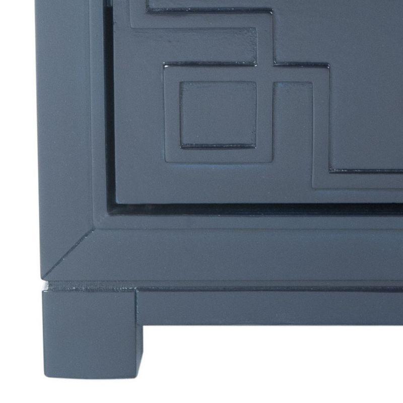 Raina 3 Drawer Greek Key Nightstand - Navy - Safavieh