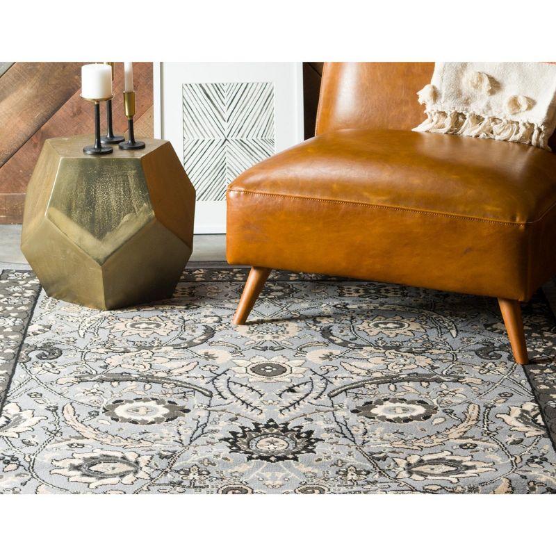 Unique Loom 4' 1 x 6' 1 Dark Gray Espahan Cape Cod Area Rug