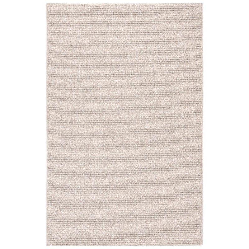 Beige Flat Woven Reversible Synthetic 4' x 6' Rug