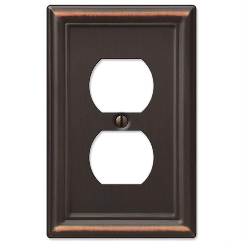 Amerelle Aged Bronze 1-Gang Steel Duplex Wall Plate