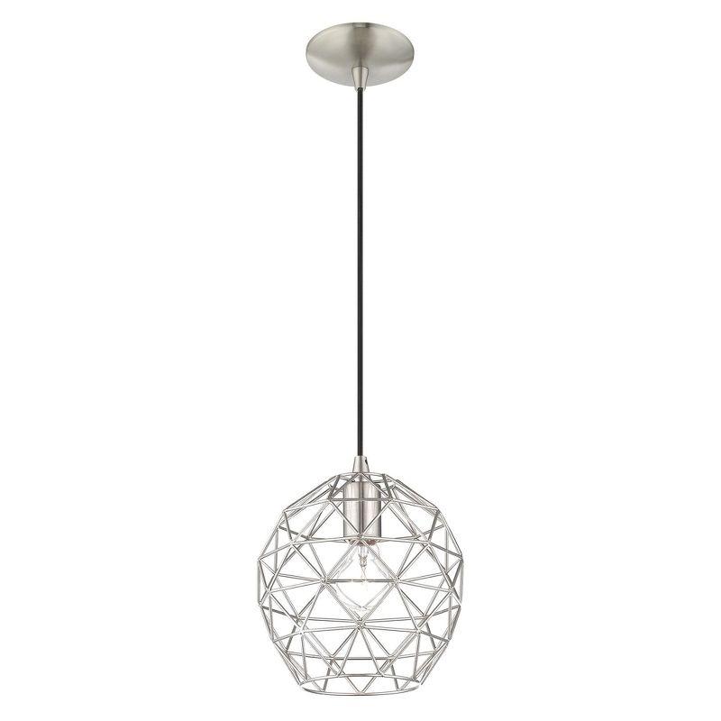 Livex Lighting Geometric Shade 1 - Light Pendant in  Brushed Nickel