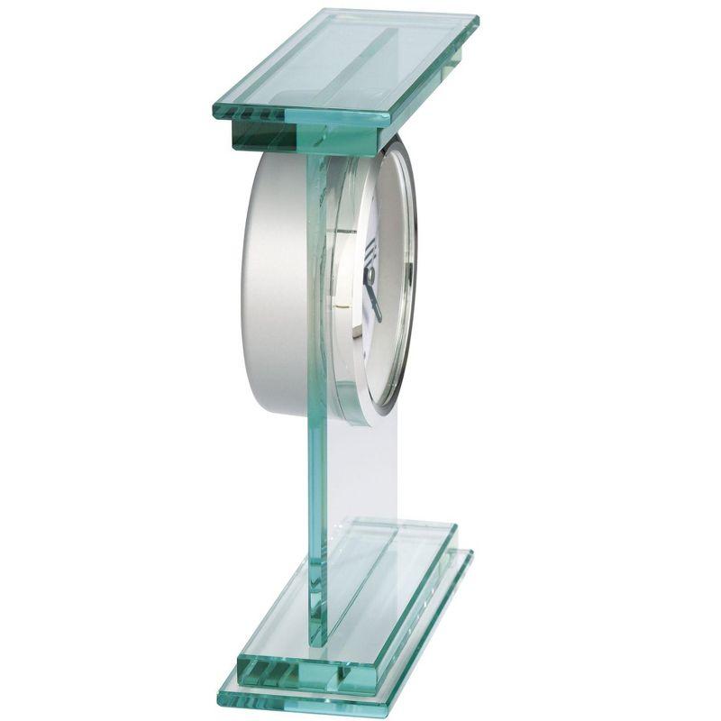 Howard Miller® Hightower Modern & Contemporary Roman Numeral Crystal Quartz Movement / Crystal Tabletop Clock with Alarm in Clear