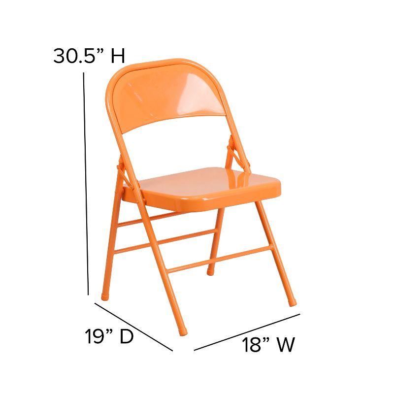 Flash Furniture 4 Pack HERCULES COLORBURST Series Triple Braced & Double Hinged Metal Folding Chair