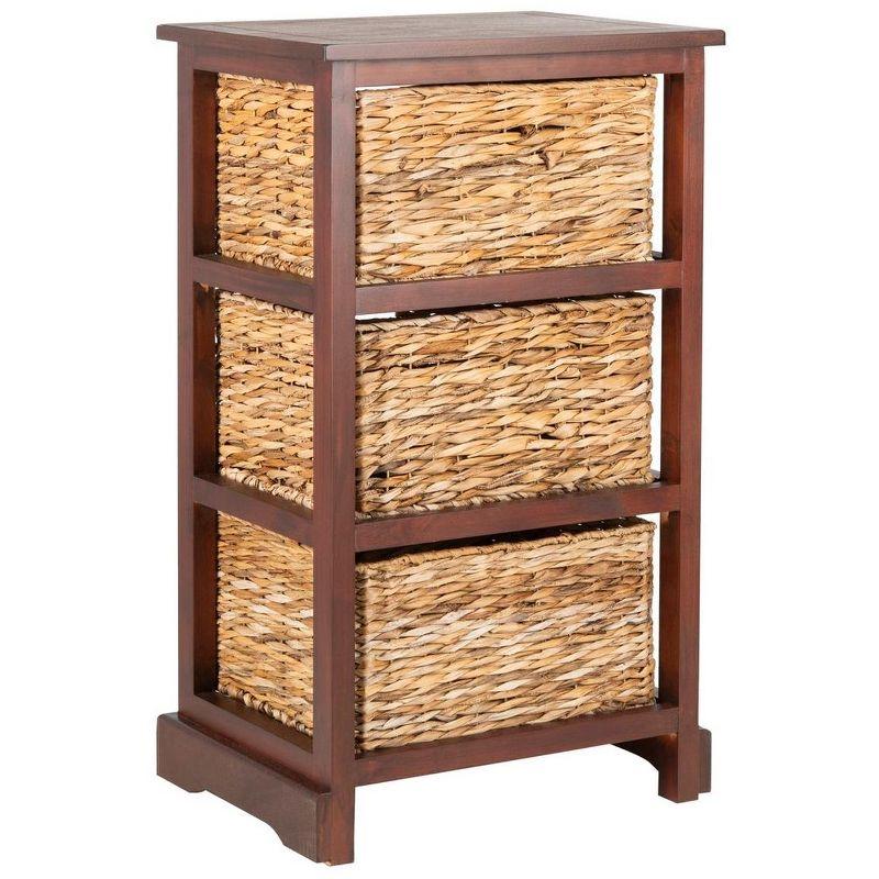 Halle 3 Wicker Basket Storage Side Table - Safavieh