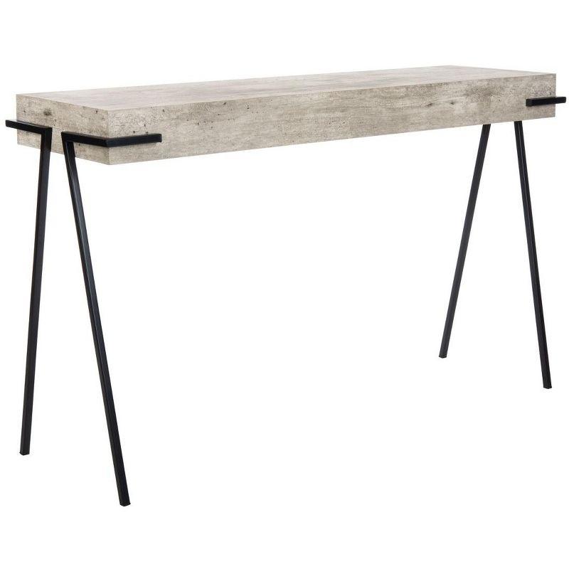 Jett Console Table - Light Grey Faux Concrete/Black - Safavieh