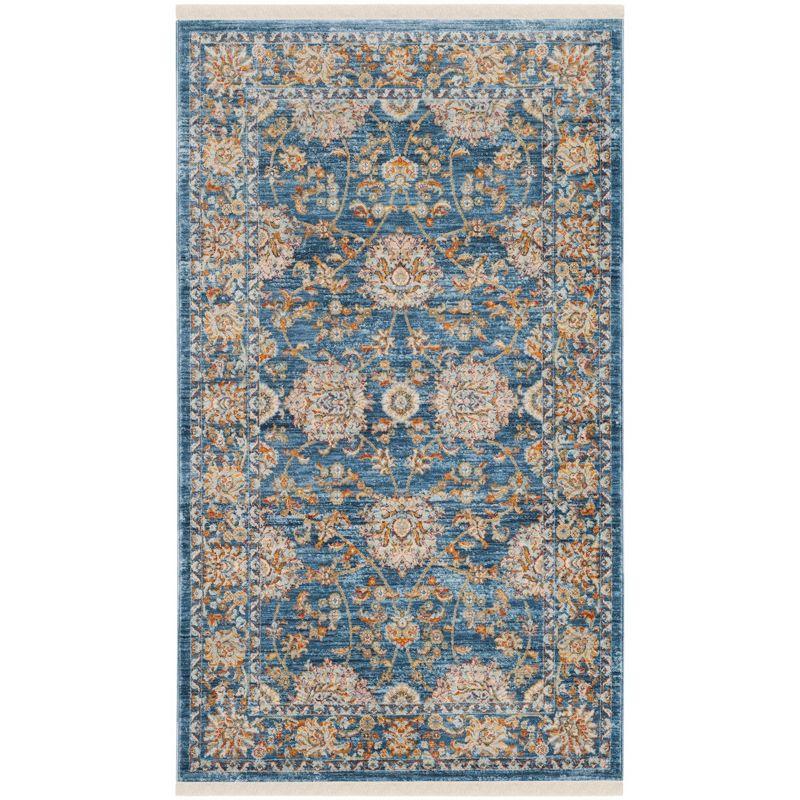 Vintage Persian VTP469 Power Loomed Indoor Area Rug - Turquoise/Multi - 4'x6' - Safavieh