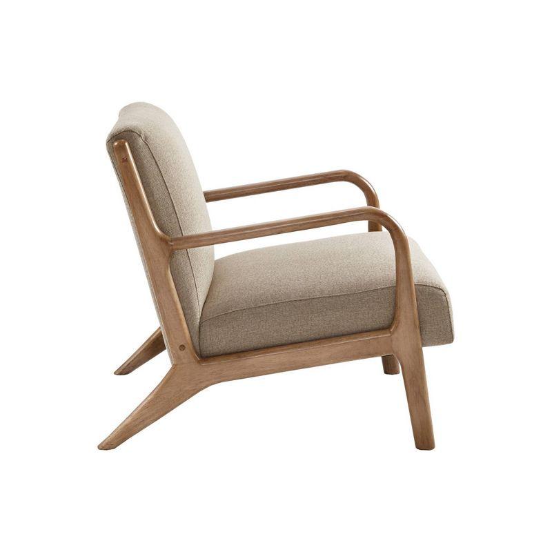 Ink+Ivy Novak Lounge Chair Taupe: Mid-Century Modern, Polyester Upholstery, Rubberwood Frame