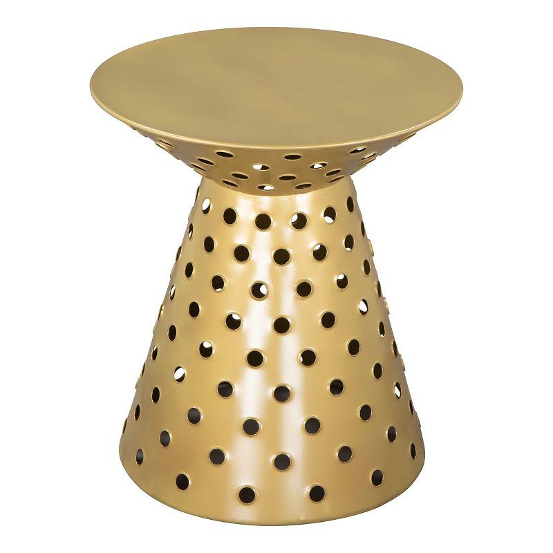 Gold Round Metal Contemporary Side Table