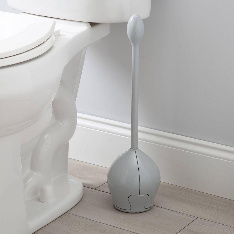 Firm Grip Tulip Bowl Toilet Brush Gray - Bath Bliss