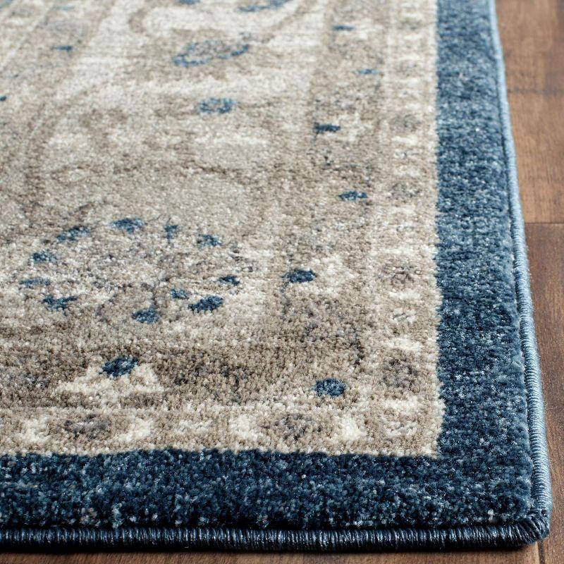 Elegant Sofia Blue & Beige Hand-Knotted Synthetic Area Rug, 8' x 11'