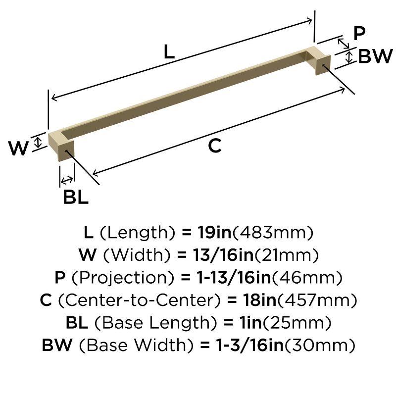 Amerock Appoint 18 inch (457mm) Center-to-Center Golden Champagne Appliance Pull