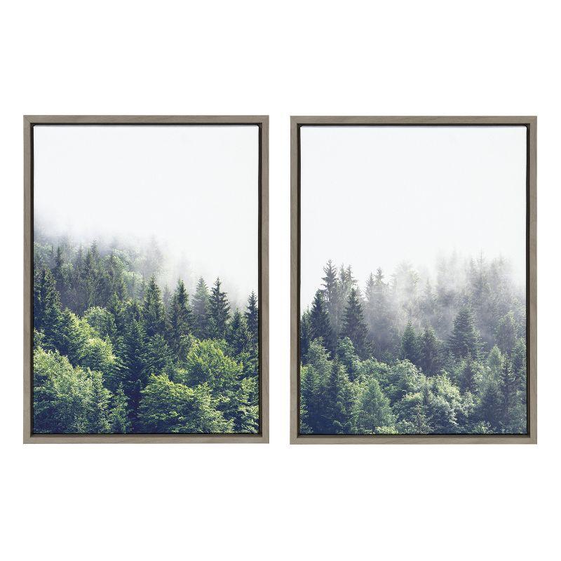 (Set of 2) 18" x 24" Sylvie Foggy Day Framed Canvas Set by Creative Bunch Gray - Kate & Laurel All Things Decor: Wall Art for Living Room