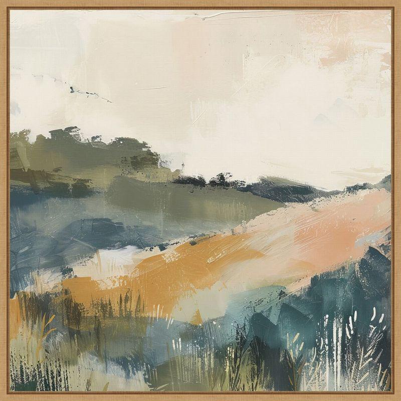 Rustic Charm Earth Tones Abstract Canvas Wall Art, 30x30