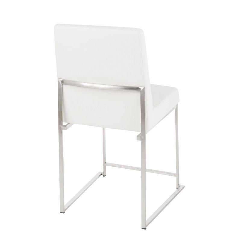 Set of 2 High Back Fuji Contemporary Dining Chairs: Upholstered, Floor Protectors - LumiSource