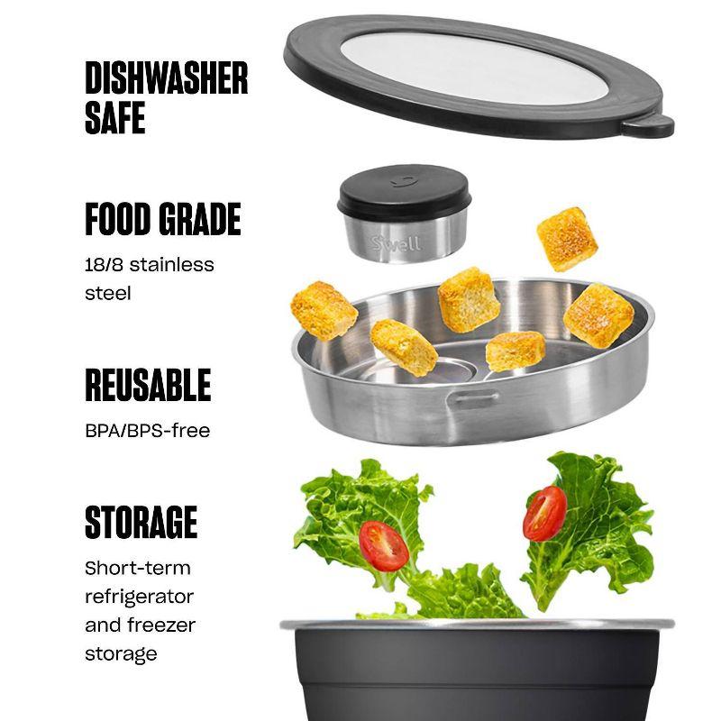 S'well 64oz Salad Bowl Kit Sage: Stainless Steel, Leakproof, Dishwasher-Safe, Salad Container with Lid