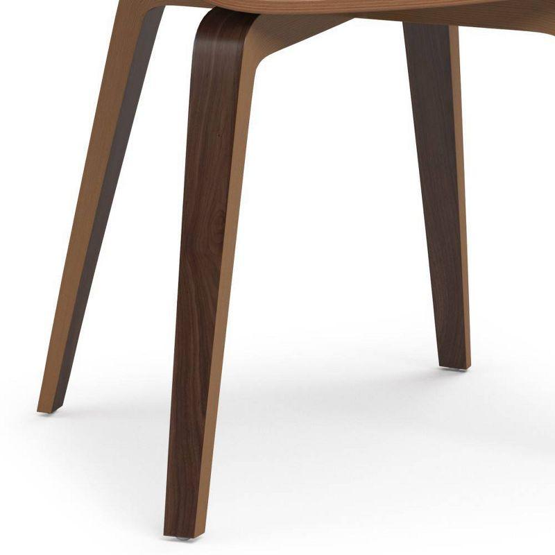 Simpli Home Lowell Bentwood Upholstered Dining Chair with Curved Backrest in Mid-Century Modern Style