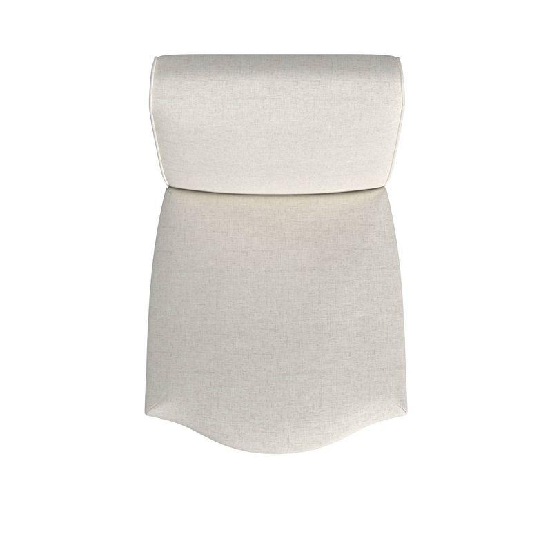 Rosecliff Heights Scalloped Detail Dining Chair|Upholstered Parsons Dining Chairs |Decorative Home Furniture, Cream Textured Woven, Set Of 2 (Set of 2)
