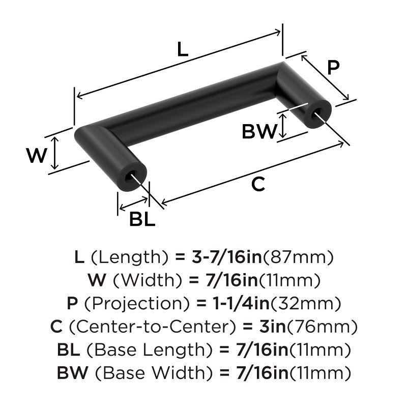 Matte Black 3 inch Modern Industrial Bar Pull