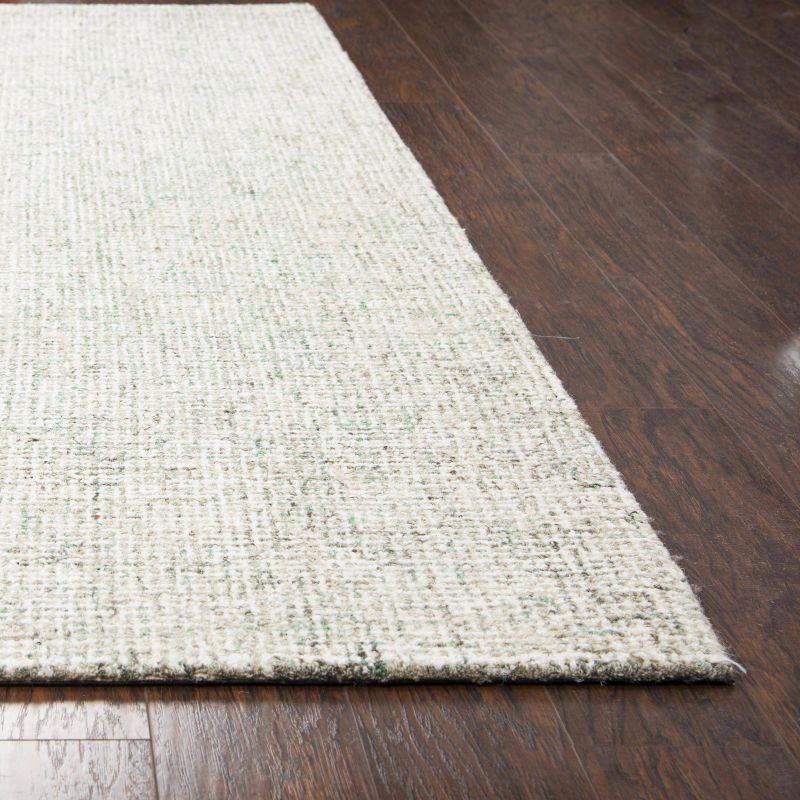 Britley Handmade Tufted Wool Area Rug in Light Green/Ivory