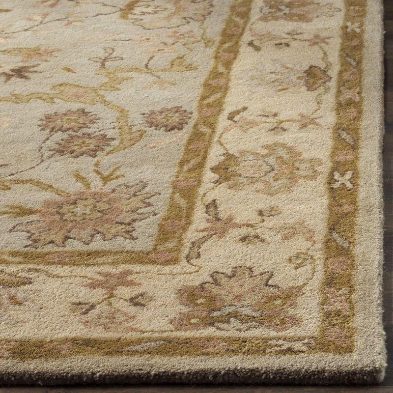 Elegant Antiquity Hand-Tufted Gray Wool Area Rug 4' x 6'