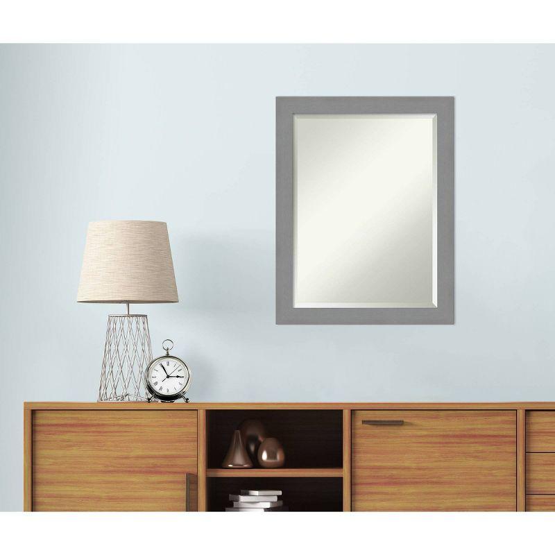 Framed Bathroom Vanity Wall Mirror Brushed Nickel - Amanti Art