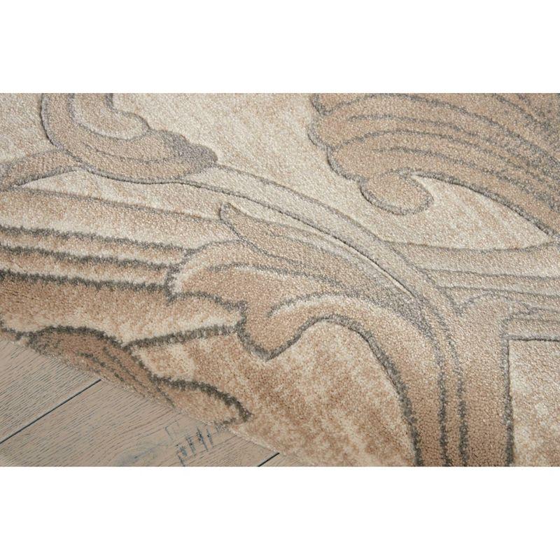 Mocha Floral Synthetic 9' x 12' Area Rug