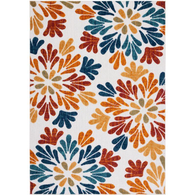 Cabana CBN800 Power Loomed Indoor and Outdoor Area Rug - Creme/Red - 3'x5' - Safavieh.