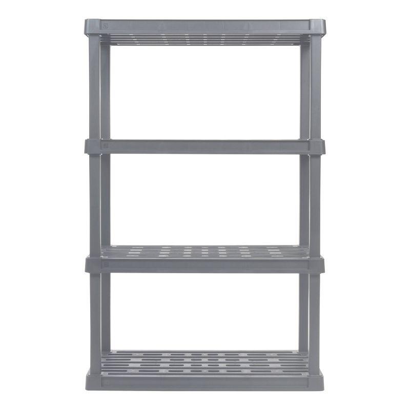 IRIS USA, Inc. 4-Tier Large Plastic Garage Storage Shelving Unit, Gray (18 W x 56 H x 36 D)