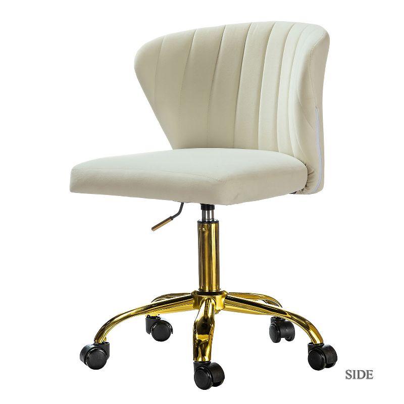 Ilia comtemperary wingback Task Chair Swivel Office Chair  with channel Tufted Back | Karat Home - IVORY