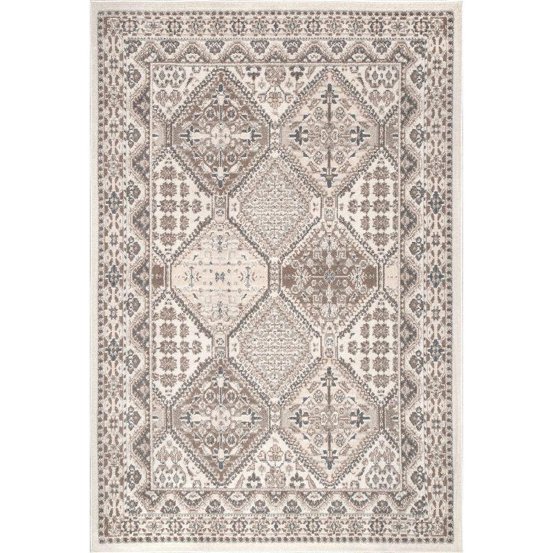 Nuloom 3x5 Becca  Tiled Indoor Area Rug, Beige, Faded Transitional Design, Stain Resistant, BedroomLiving Room, Kitchen,