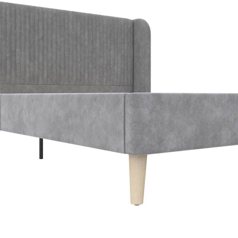 Holly Upholstered Wingback Velvet Bed - Novogratz