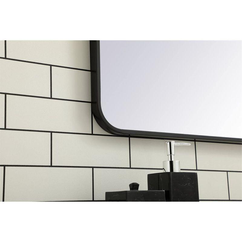 Elegant Lighting Soft corner metal rectangular mirror 24x40 inch in Black