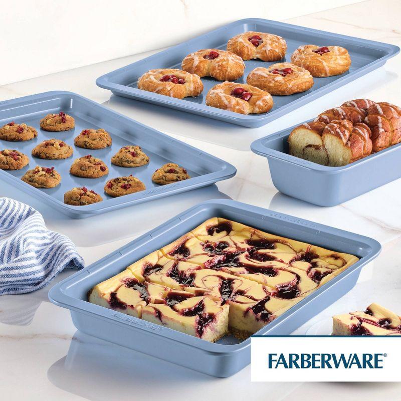 Farberware Easy Solutions 4pc Nonstick Bakeware Baking Pan Set: Steel, Dishwasher-Safe, Electric & Gas Compatible