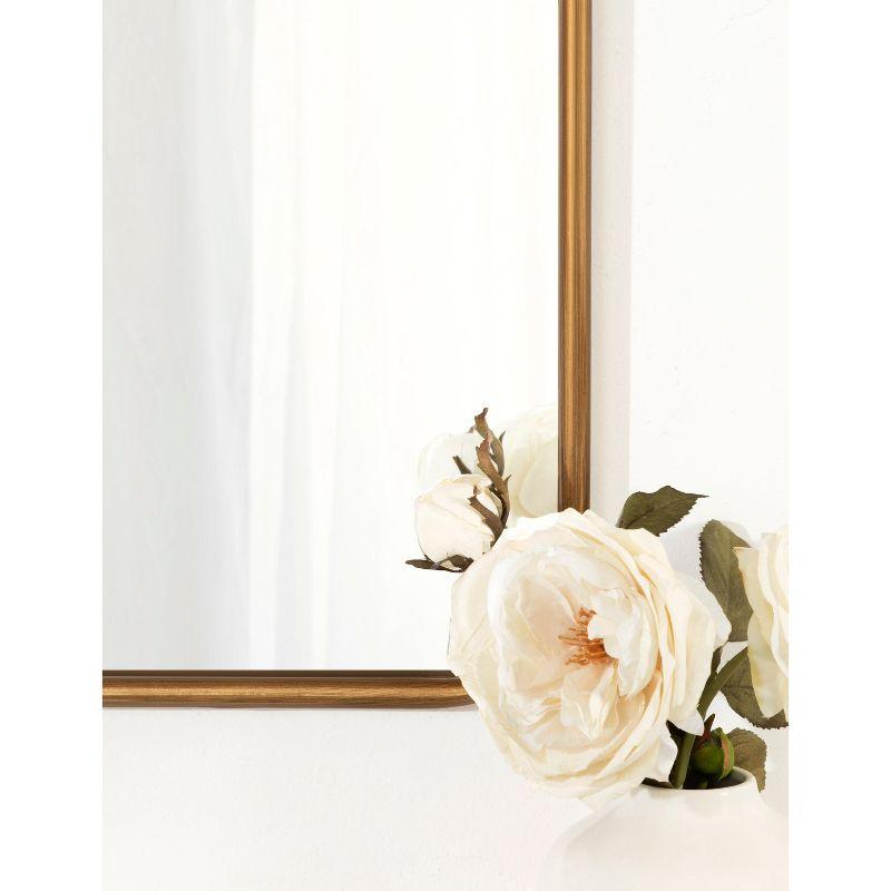 Gold Ornate Rectangular Wall Mirror with Crown Accent