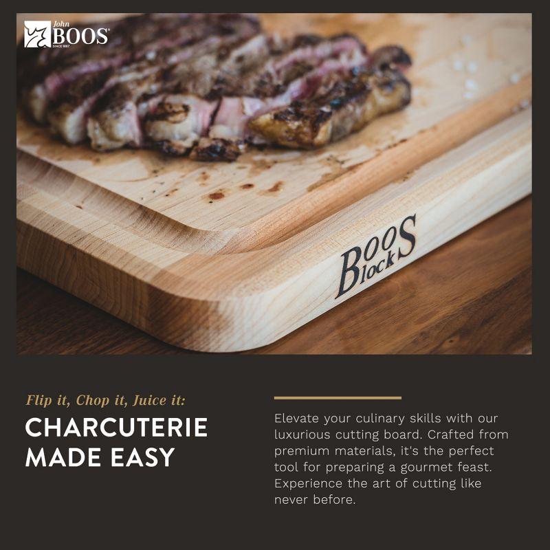 John Boos Block Prestige Edge Grain Maple Wood Reversible Cutting Board with Fluid Channel