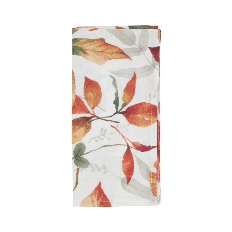 Saro Lifestyle Fall Leaf Napkin, 20" Square, Multi (Set of 4)