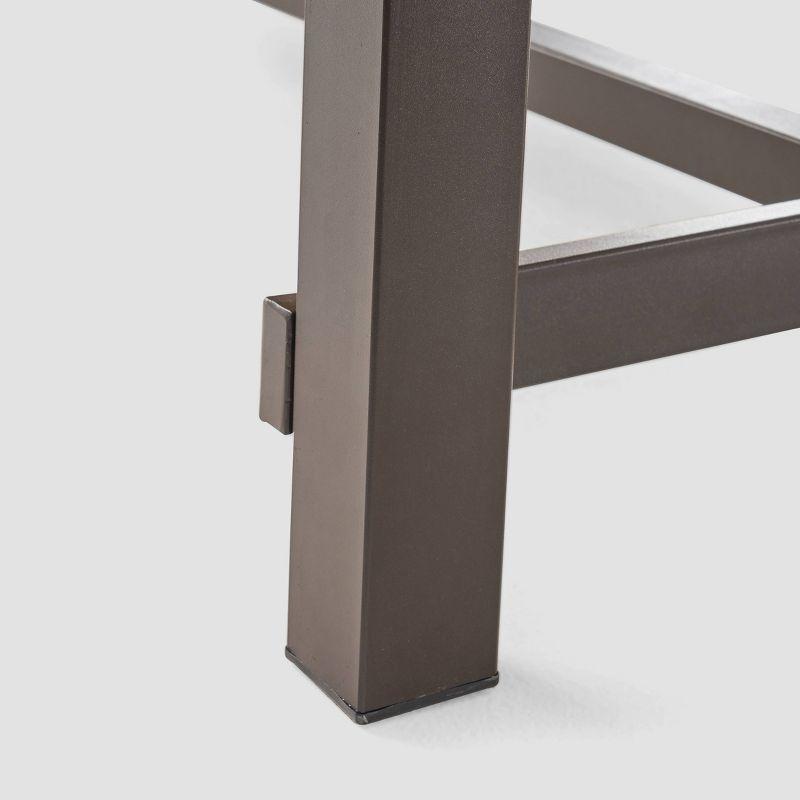 Carlisle 79" Rectangle Acacia and Iron Dining Table Gray/Black - Christopher Knight Home: Weather-Resistant, Seats 8