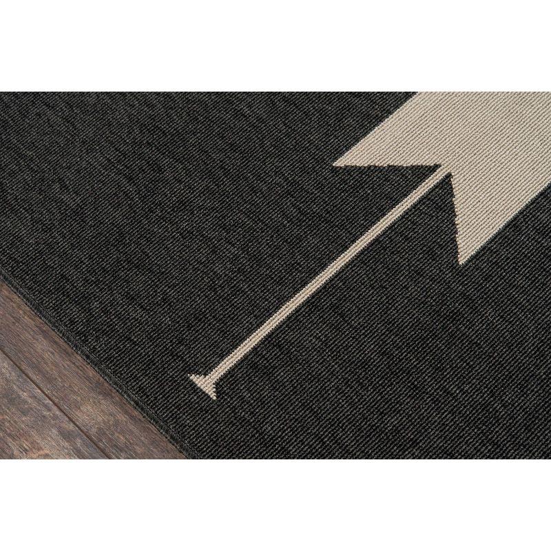 Baja Charcoal 20" Rectangular Indoor-Outdoor Geometric Rug