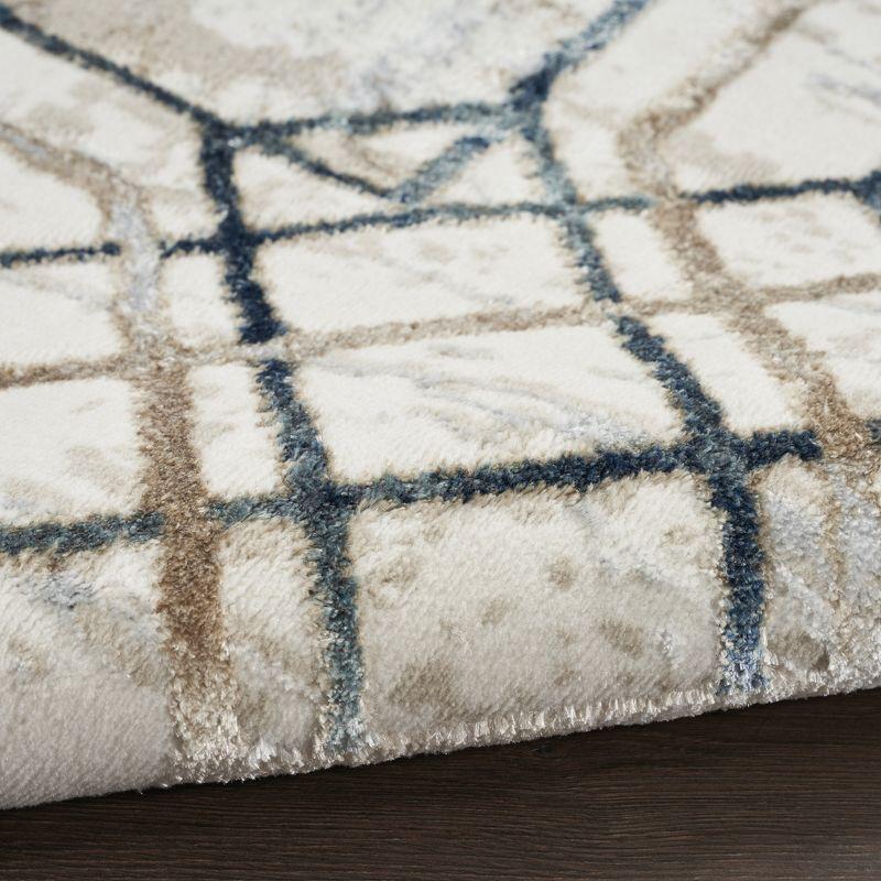 Nourison Glam 5'3" x 7'3" Ivory/Taupe Mid-Century Modern Indoor Rug