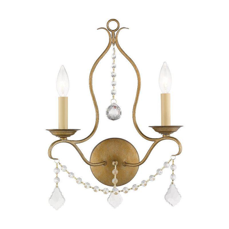 Livex Lighting Chesterfield 2 - Light Wall Light in  Antique Gold Leaf