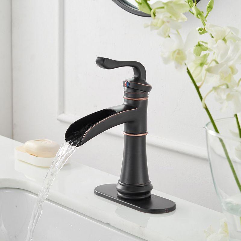 Oil Rubbed Bronze Single Handle Waterfall Bathroom Faucet