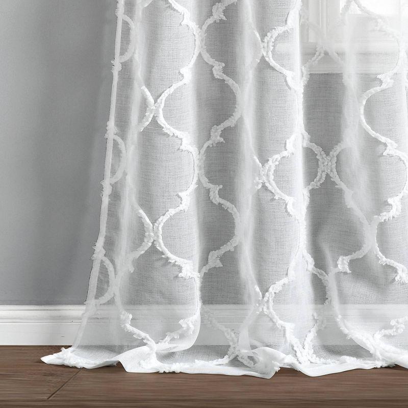 Avon Trellis Sheer Polyester Sheer Curtain Pair