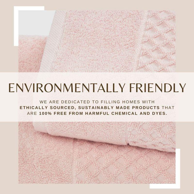 FreshFolds 100% Cotton Lattice Texture Bath Towels (Set of 4)