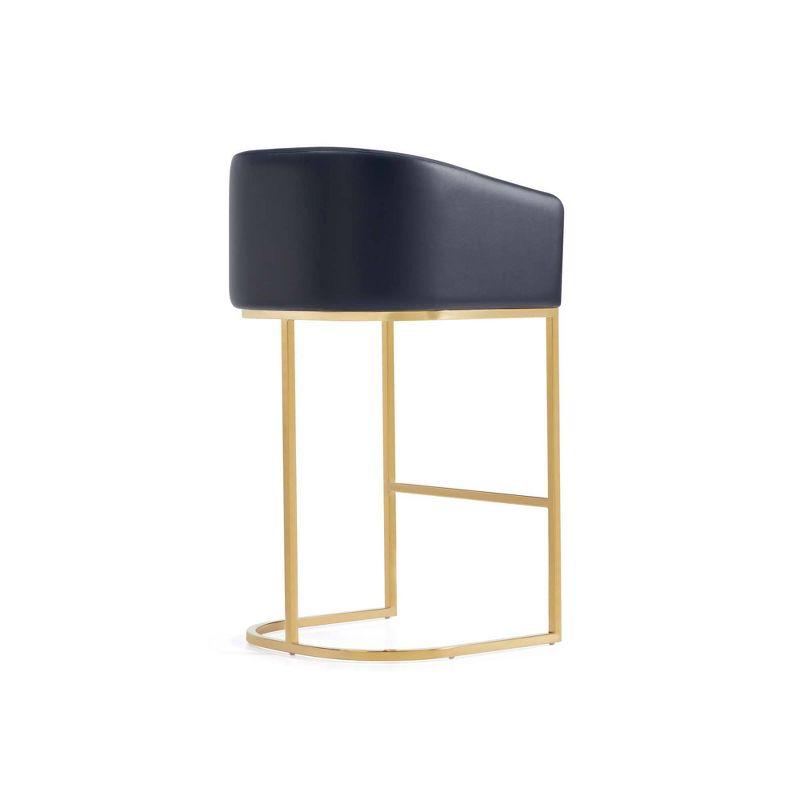 Manhattan Comfort Set of 3 Louvre Barstools Black/Titanium Gold