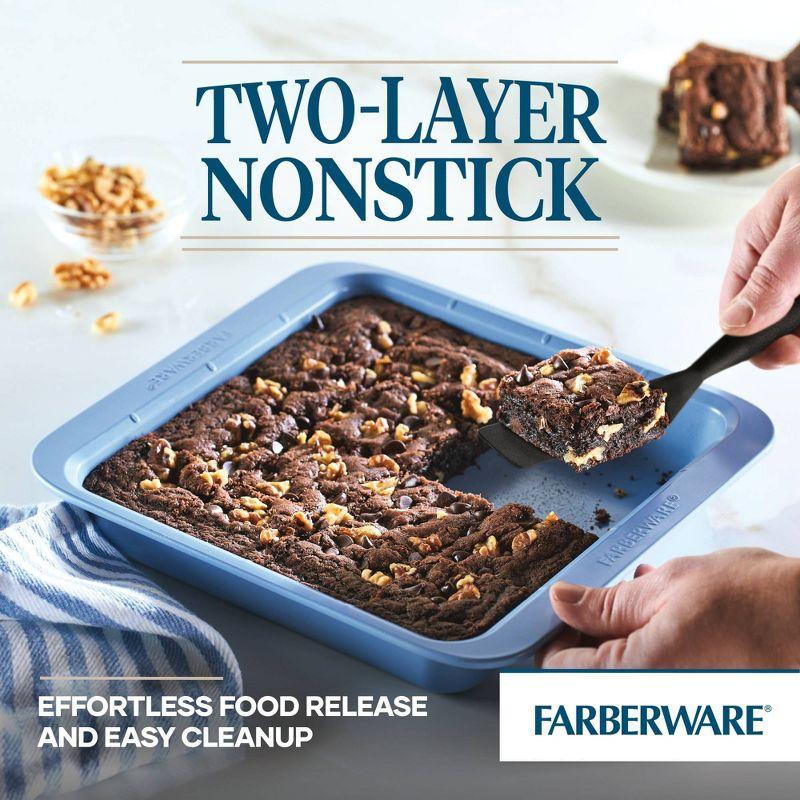 Farberware Farberware Easy Solutions Nonstick Bakeware Square Cake Pan, 9 Inch, Blue